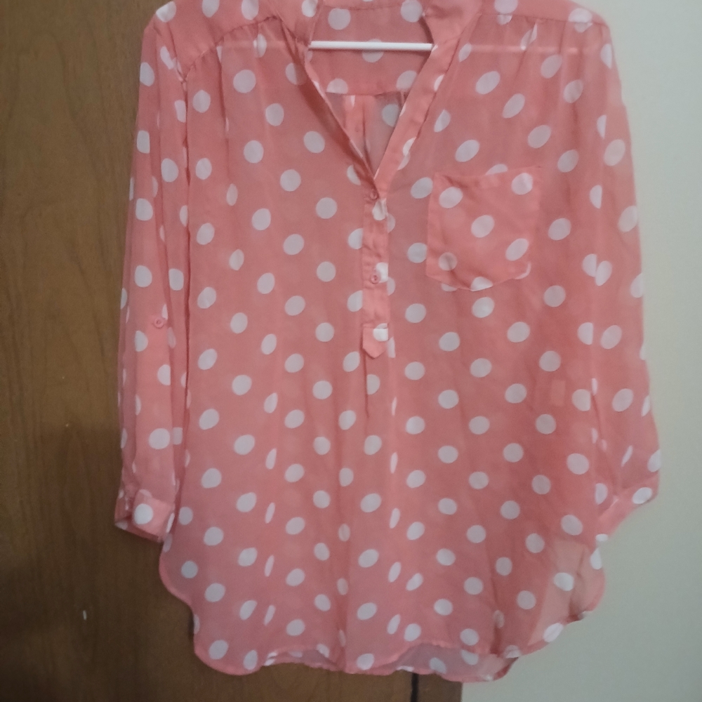 Cals Pink Polka Dot Blouse